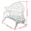vidaXL Garden Bench White Cast Aluminum and Cast Iron 39.4 in Durable - 4 of 4