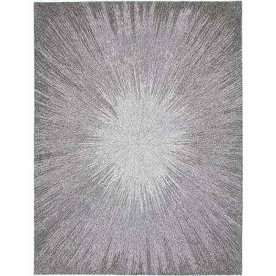 Charcoal and Grey Hand Tufted Wool 8' x 10' Rug