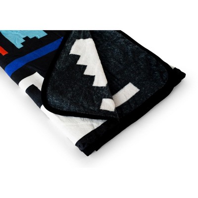 Pac-Man Game Over Black Fleece Throw Blanket
