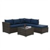 ELJGET 4 Pieces Patio Furniture Sets, All Weather Outdoor Sectional Patio Sofa, Wicker Rattan Patio Seating Sofas with Cushion and Glass Table - 3 of 4
