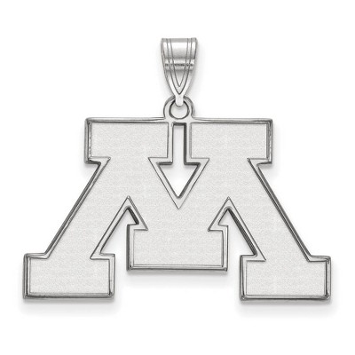 Black Bow Jewelry 14k White Gold Minnesota Golden Gophers NCAA Large Pendant