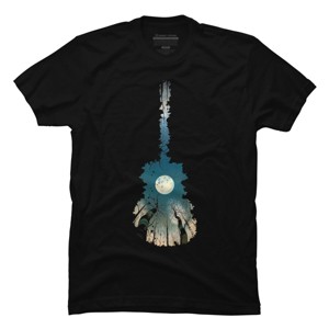 Men's Design By Humans Guitar Moon By BobyBerto T-Shirt - 1 of 4