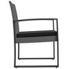 vidaXL Garden Dining Chair Set of 2 Dark grey and black - 4 of 4