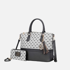 MKF Collection Saylor Circular M Emblem Print Women’s Tote Bag with Wallet by Mia K - 1 of 4