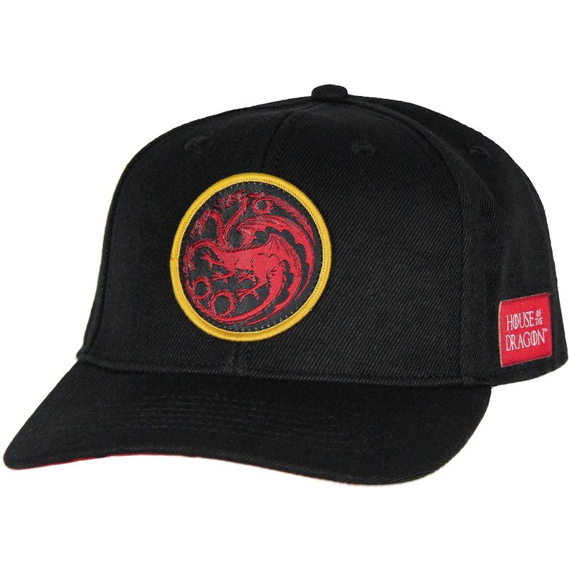 Game Of Thrones: House Of The Dragon Targaryen Adult Snapback Hat Cap For Men Black, 1 of 5