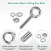Unique Bargains Stainless Steel Durable Rust-Resistant Eyebolts with Nuts Washers Male Screw for Fastening 10 Pcs - 2 of 4