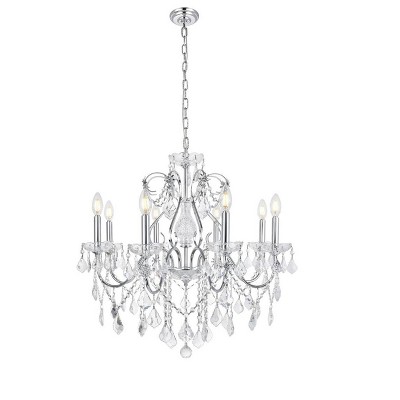 Elegant Lighting St. Francis 8 light Chrome Chandelier Clear Royal Cut Crystal