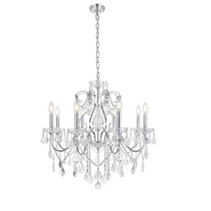 Elegant Lighting St. Francis 8 light Chrome Chandelier Clear Royal Cut Crystal - 1 of 4