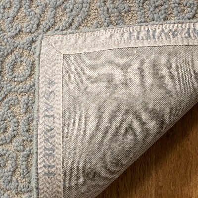 Handmade Blue Wool Tufted Square Area Rug 6'x6'