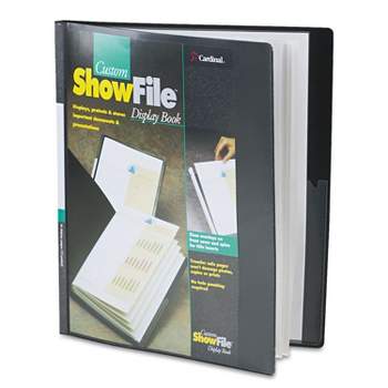 Cardinal ShowFile Display Book w/Custom Cover Pocket 12 Letter-Size Sleeves Black 50132