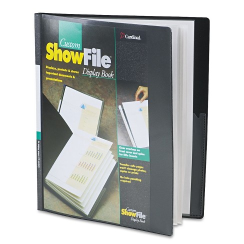 Cardinal Showfile Display Book W/custom Cover Pocket 12 Letter-size Sleeves  Black 50132 : Target