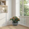 Wooakway 15" Dia Outdoor Indoor Ceramic Planter Pot Decorative Planter with Drainage Hole Patio Flower Pot - 3 of 4