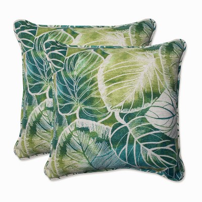 Key Cove Lagoon Outdoor Throw Pillow Set - Green - Pillow Perfect