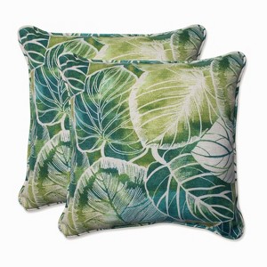Key Cove Lagoon Outdoor Throw Pillow Set - Green - Pillow Perfect - 1 of 4