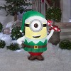 Gemmy Christmas Airblown Inflatable Stuart as Elf w/Candy Cane Universal, 3.5 ft Tall, White - 2 of 4
