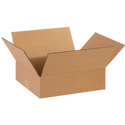 The Packaging Wholesalers Flat Corrugated Boxes 14" x 12" x 4" Kraft 25/Bundle BS141204