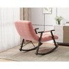 CAVINAS Casual Folding Rocking Chair, Upholstered Lounge Chair, Adjustable High Back and Foot Rest, Accent Chair with Side Pockets - 3 of 4