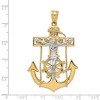 Black Bow Jewelry 14k Two Tone Gold X-Large Mariner's Crucifix Cross Pendant, 35 x 58mm - 4 of 4