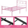 homfan Twin Size Metal Bed Frame, Platform Bed Frame with Headboard and Footboard, Heavy Duty Bed Frame with Strong Metal Slats, Pink - 4 of 4
