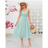 Coolmee Women's Dress Casual Summer Spaghetti Strap Dress Button Down Sleeveless A Line Beach Swing Midi Sundress - 3 of 4