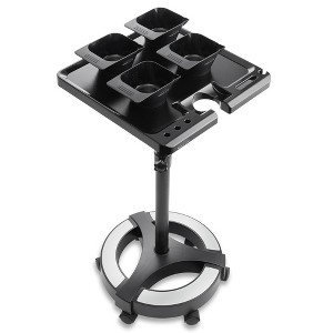 Saloniture Rolling Salon Coloring Tray - Portable Hair Stylist Trolley with Magnetic Bowls, Black - 1 of 4