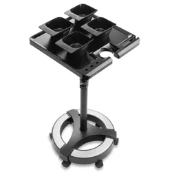 Saloniture Rolling Salon Coloring Tray - Portable Hair Stylist Trolley with Magnetic Bowls, Black