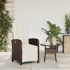 vidaXL Reclining Garden Chair Brown PE Rattan, Powder-Coated Steel - 3 of 4