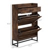 NicBex Shoe Cabinet with Drawer Industrial Shoe Storage Cabinet with 2 Flip Doors and Metal Legs for Entryway,Hallway - 3 of 4