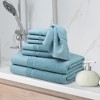 PiccoCasa 100% Combed Cotton Soft 600 GSM Absorbent lightweight Shower Towel Set 8 Pcs - 3 of 4