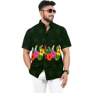 LA LEELA Mens Hawaiian Short Sleeve Button Down Shirt Men's Hawaii Shirts Boho Vacation Casual Summer Beach Shirts for Men Funny - 1 of 4