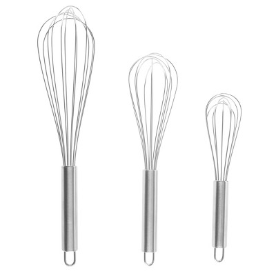 PREMIUM Stainless Steel Wire Whisk Durable Kitchen Manual Egg Beater (3  Pcs) Set