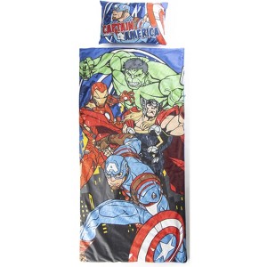 Jay Franco Kids Marvel Avengers 2 Piece Set Indoor Sleeping Bag for School and Sleepovers - 1 of 4