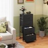 Aoibox 4 Drawer Fabric Dresser Storage Tower Organizer with Steel Frame Wood Top Easy Pull Handle Charcoal Black - 2 of 4