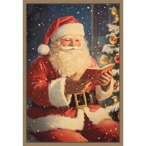 Amanti Art Santa Reading I by Melloi Art Prints Canvas Wall Art Print Framed - 1 of 4
