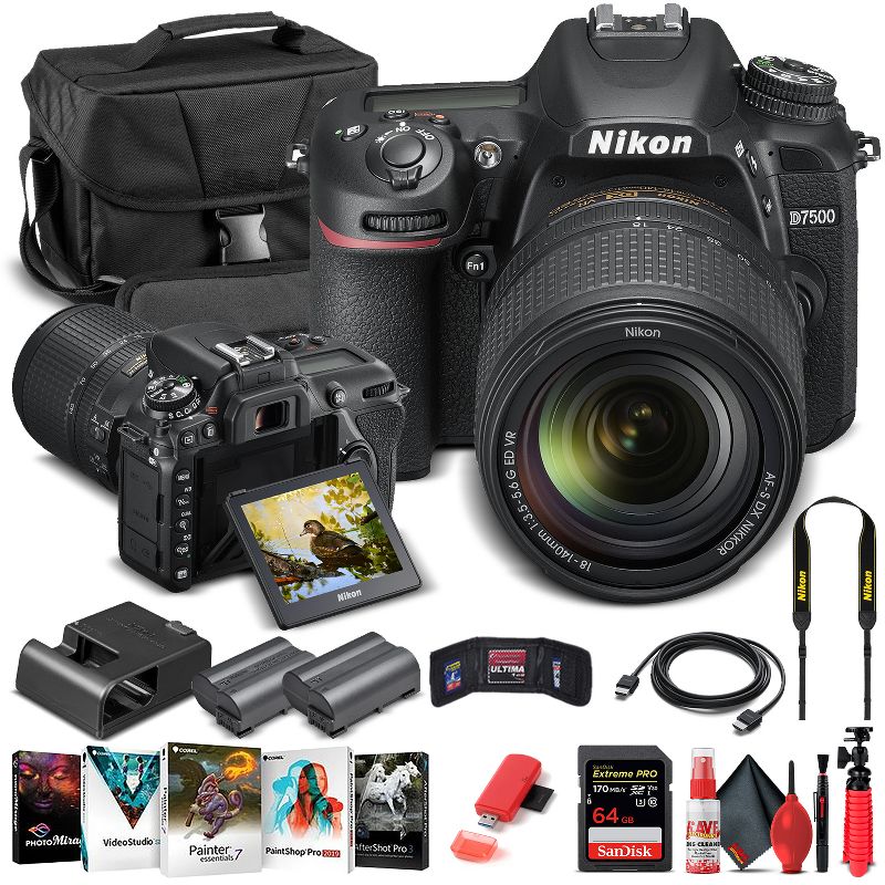 Nikon D7500 DSLR Camera W/ 18-140mm Lens 1582  - Basic Bundle, 1 of 5