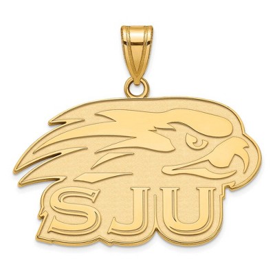Black Bow Jewelry 14k Yellow Gold St Joseph's Hawks NCAA Large Pendant