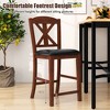Tangkula 24" Modern Bar Stools Set of 4 w/ Hollowed High Backrest Waterproof Pu Leather - 4 of 4