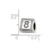 Black Bow Jewelry Triangle Block, Number 8 Sterling Silver Bead Charm - 4 of 4