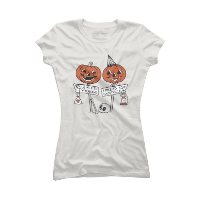 Junior's Design By Humans Halloween Pathways By runcatrun T-Shirt