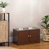 LunaLulinlk Large Elevated Dog Bowls with Storage Cabinet Containing Large 44L Capacity Brown - 4 of 4
