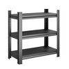 31.5 Inch H 3-Tier Black Adjustable Metal Storage Shelf for Garage Shed Supermarket Living Room Multi-Purpose Storage Shelf - 3 of 4