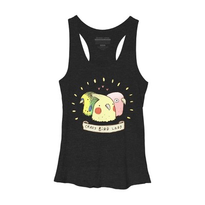 Women's Design By Humans Crazy Bird Lady By SophieCorrigan Racerback Tank Top