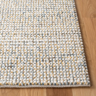 Vermont Hand-Knotted Blue Wool Area Rug, 6' x 9'