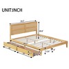 Luxystar King Size Bed with Rattan Headboard, 2 Storage Drawers, Enhanced Support Slats and Feet - 2 of 4