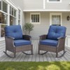 Buenhomino Patio Furniture Set 3 Pieces, Wicker Rocking Bistro Set with Thick Cushions, Outdoor Rocker Chairs and Coffee Table for Porch, Backyard - 2 of 4