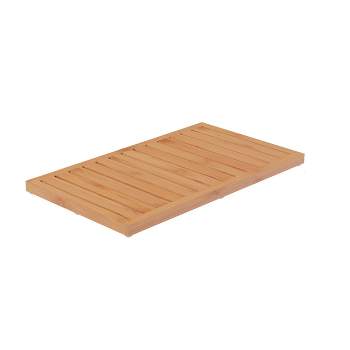 Non-Slip Eco-Friendly Wooden Slatted Bath Mat Brown - Hastings Home