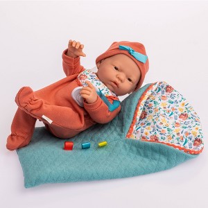 JC Toys La Mini Newborn 9.5" All Vinyl Anatomically Correct Real Girl Baby Doll Nature Collection - 1 of 4
