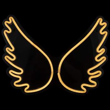 Northlight 17.5" White LED Neon Style Angel Wings Wall Sign