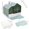 Hooded Cat Litter Box with Drawer and Lid for Indoor Cats Enclosed Litter Pan with Mat Scoop Handle and Odor Control Design - LAOTIES - 2 of 4