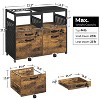 Yaheetech Modern Industrial Rolling Office Filing Cabinets with Upper Baffles, Rustic Brown - 3 of 4